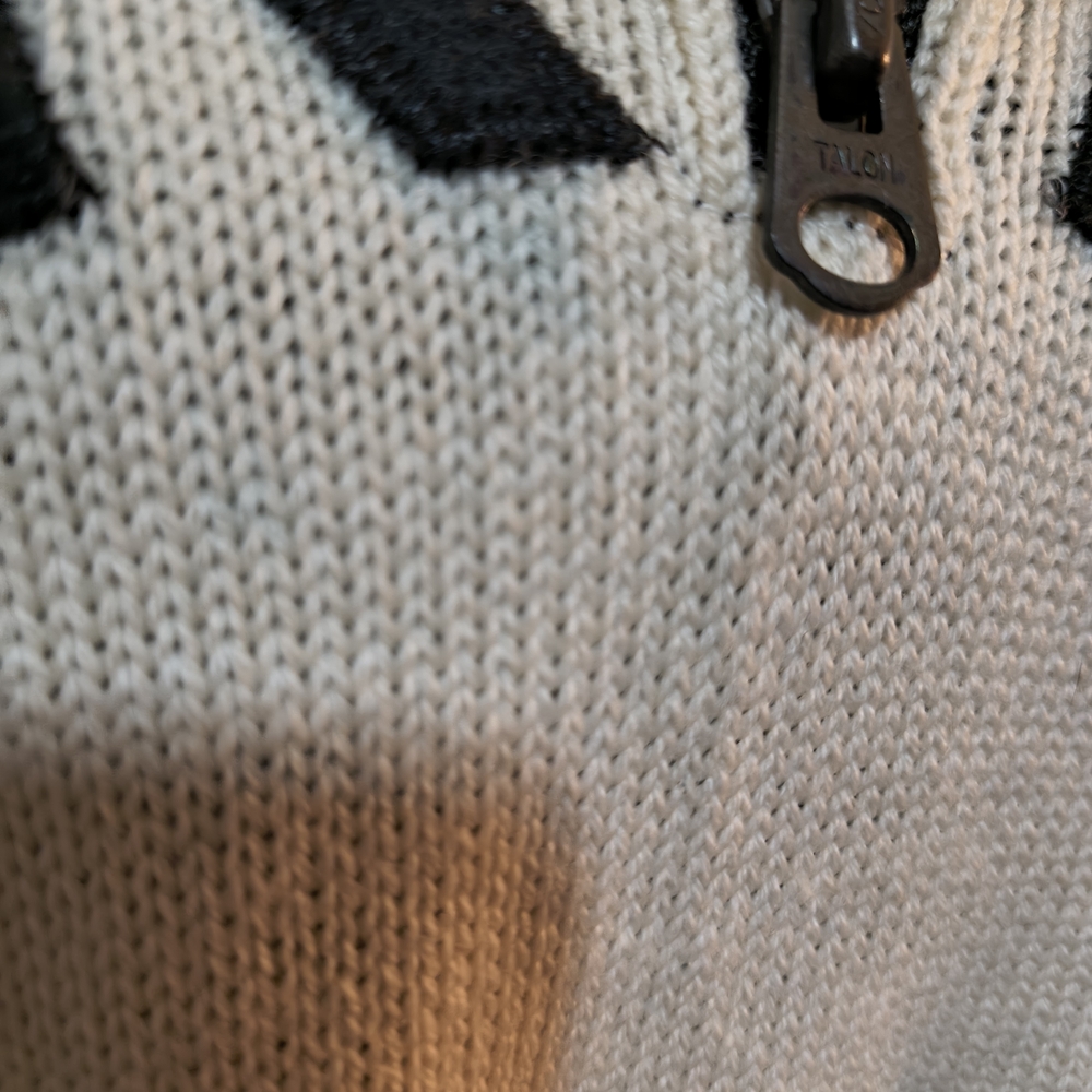 Harley-Davidson Cream and Black Half-Zip Pullover Sweater - Picture 4 of 10
